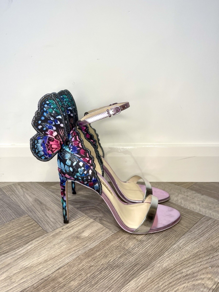 Sophia Webster Chiara Embroidered Butterfly Multi Heels 39 6 RRP 595