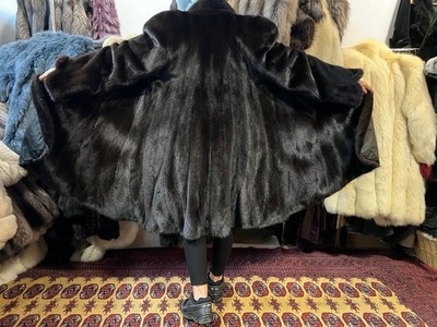 Nerzmantel Nerz Pelz Pelzmantel Swinger 2,8m! Real Fur SAGA Ranched MINK Coat XL