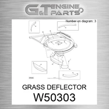 W50303 GRASS DEFLECTOR fits JOHN DEERE (Surplus Open Box)