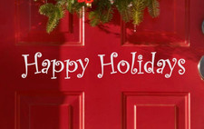 Happy Holidays Xmas Seasonal Decor Vinyl Wall Quote Sticker Decal b 5"-11"w