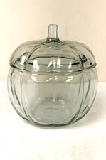 🎃 Fall Pumpkin Glass Candy Dish with Lid – Perfect for Halloween SAMEDAYSHIP!!!