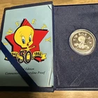 LOONEY TUNES TWEETY 50th ANNIVERSARY 1992 , 1 OUNCE .999 FiINE SILVER COIN LE