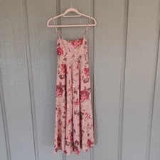 Zimmermann Cassia Floral Print Linen Midi Dress Size 1 US S Feminine Sleevless