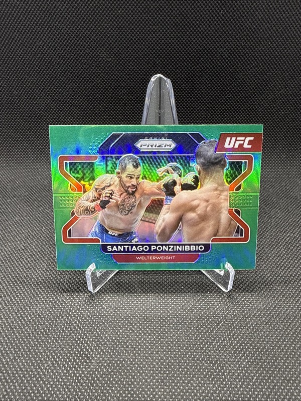 2022 Panini Prizm UFC - Santiago Ponzinibbio #50 Green Prizm