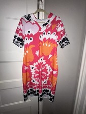 Unbranded Floral Colorful Pink White Black And Orange Dress Size XXL