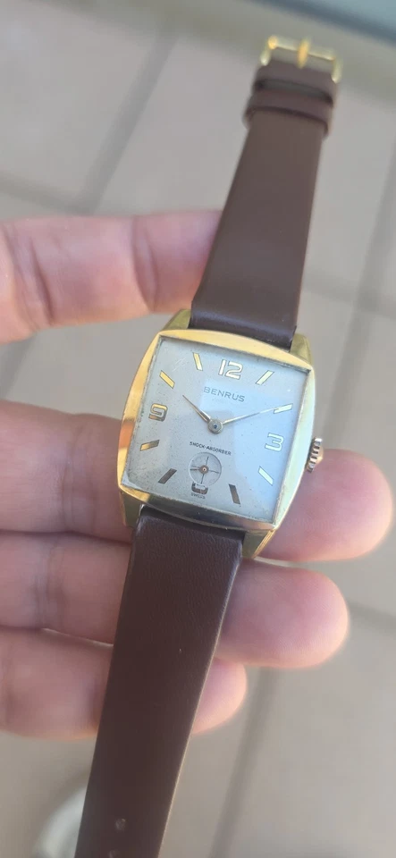 Reloj Amortiguador Vintage Benrus 21 Joyas DN 4A1 Hombre 29mm Cojín Funciona Foto 4 de 4