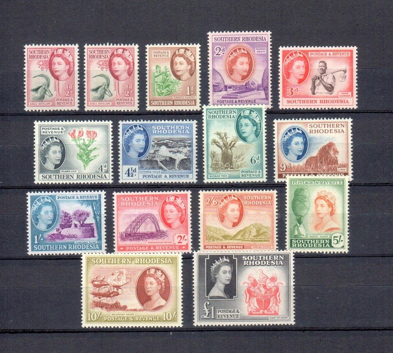 Southern Rhodesia Stamp, 1953 Sc.81-94, MNH