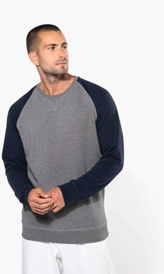 Zweifarbiges Herren-Sweatshirt French Terry mit Rundhalsauss | Kariban | K491