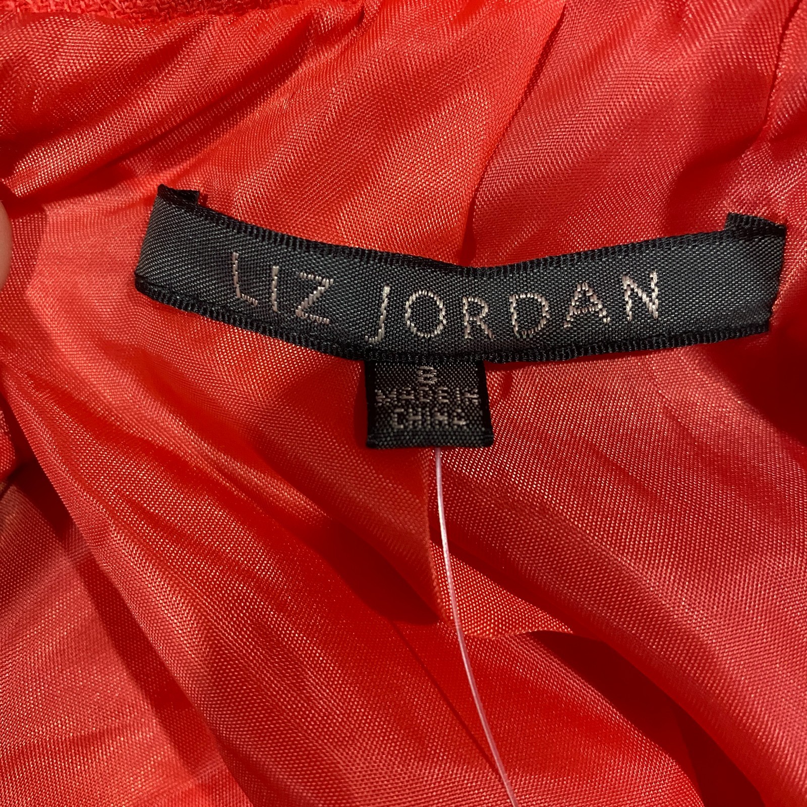 Liz Jordan Linen Blend Cropped Jacket Blazer Size 8 Red Herringbone Lined Office thumbnail 5