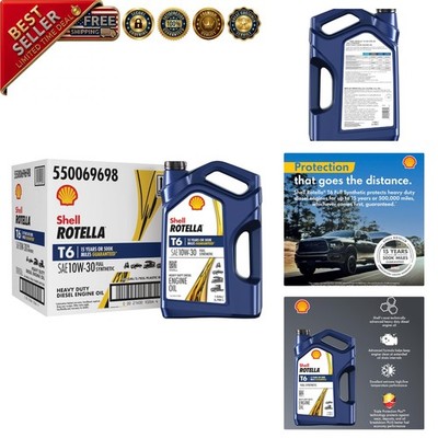 T6 Full Synthetic Diesel Engine Oil 10W-30 (3 x 1 Gallon) - Maximum Engine Life