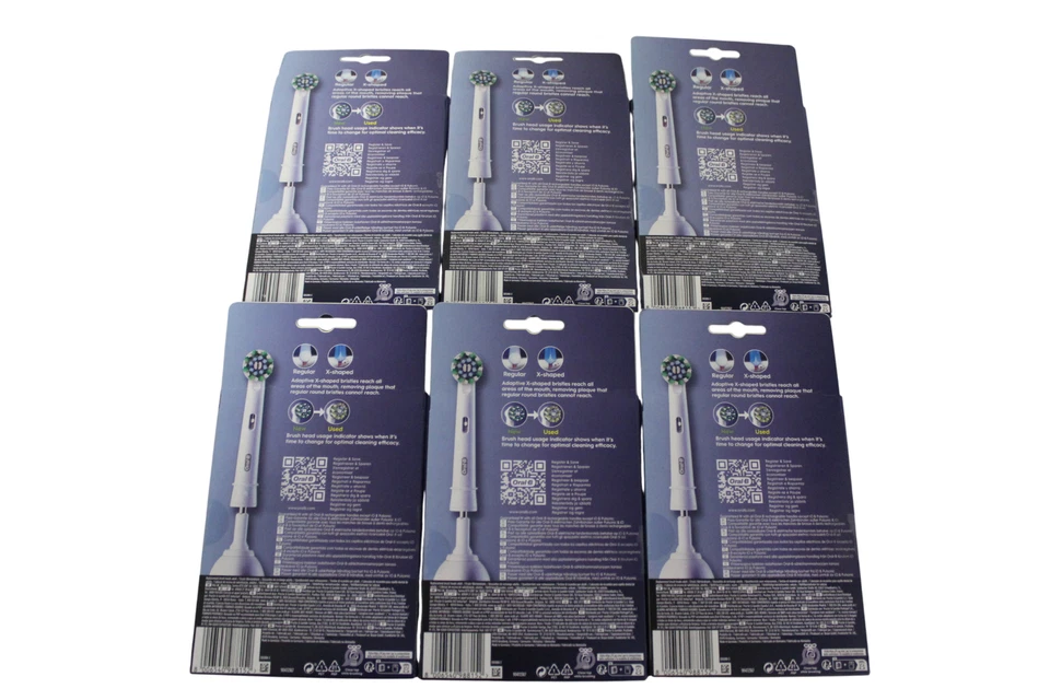 Oral-B Cross Action Electric Toothbrush Replacement Heads White Blue Green 3-... - Image 4 of 4