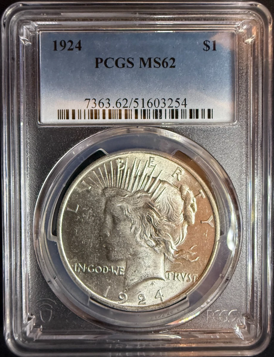 1924 Year Grade MS 62 Peace US Dollars (1921-1935) for sale | eBay