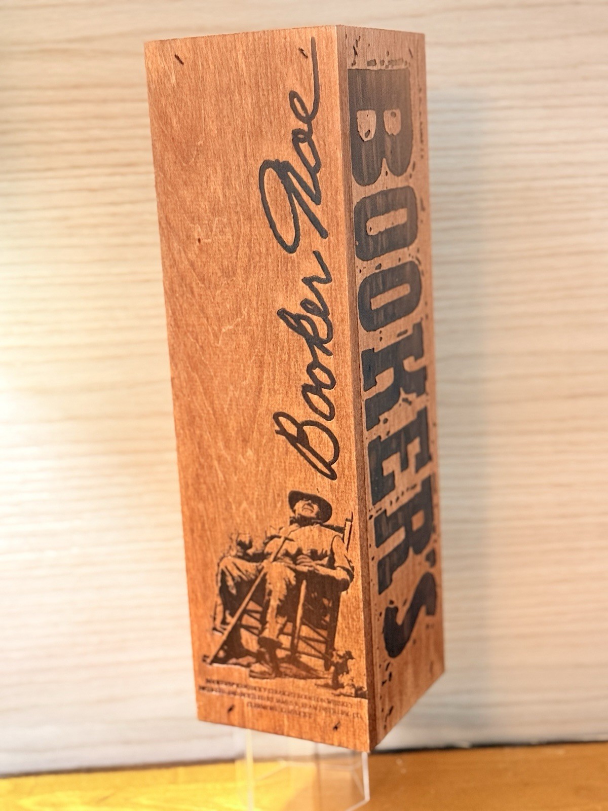 Bookers Uncut Unfiltered Bourbon Wooden Wood Bottle Storage Box Bar Advertising 