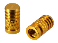 "Set: 2X Ventilkappe \"Aero\", Gold Eloxiert"