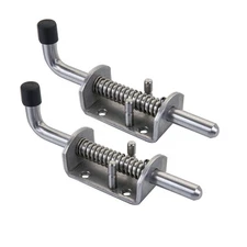 2 Pack Heavy Duty Stainless Steel Spring Loaded Latch Faster Locking Bolt Loc...