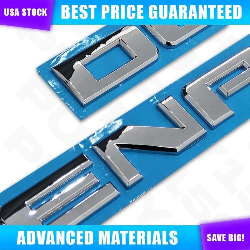 2PCS 3D Chrome Denali Letter Emblems Nameplate Badge For Sierra 1500 Tahoe Yukon - Imagem 3 de 4