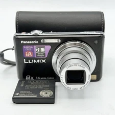 Panasonic LUMIX DMC-FH20 14MP Digital Camera Leica Wide Angle Black Tested Works
