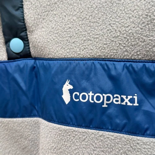 Cotopaxi Teca Fleece Pullover Mens Medium Light Blue Snap Neck Jacket Llama Logo image 6