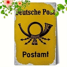 Blechschild Deutsche Post Postamt Vintage Metallschild TEL3512