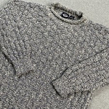 VINTAGE Dockers Levis Sweater Mens Medium Basket Weave Cable Knit MADE IN USA