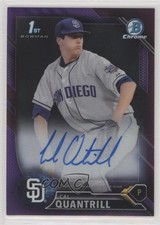 2016 Bowman Draft Chrome Pick Purple Refractor 195/250 Cal Quantrill Auto 7eo
