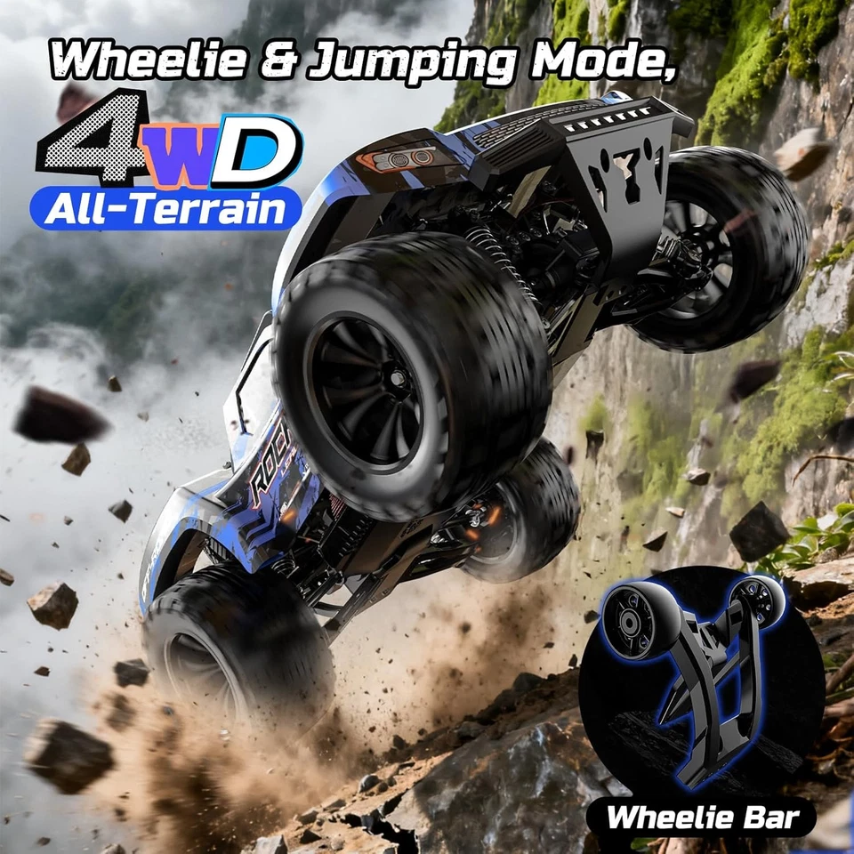 Camión todoterreno rápido DEERC 9006E 1:12 4x4 RC 45 KMH con luces LED Foto 4 de 4