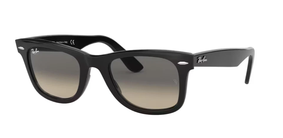 RAY BAN 2140 Wayfarer 50 Occhial De Soleil Noir/Gris Foncé 150 mm - Photo 1/1