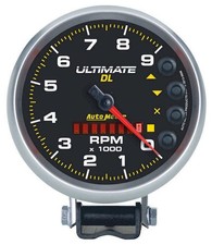Autometer Tachometer 9000 Rpm 5 In Dia Ultimate Dl Electric Analog Playback Each
