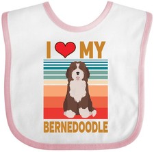 Inktastic Bernedoodle Dog Lover Baby Bib Dogs Mixed Animals Clothing Infant