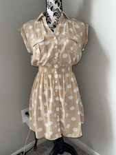 New Forever 21 1960’s Style Peach Polka Dot Dress Sz S DISCONTINUED