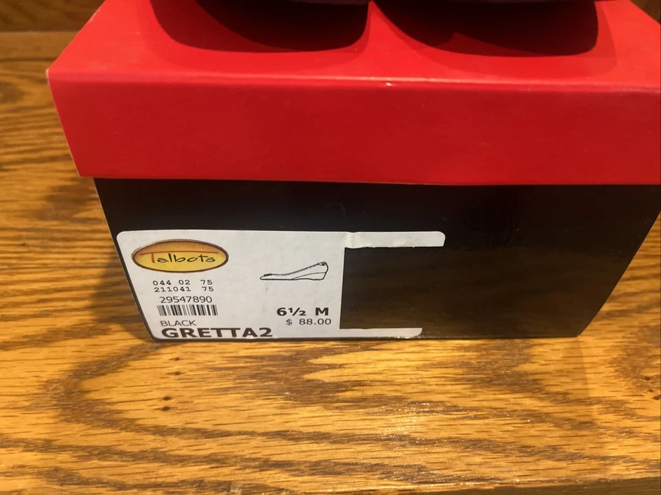 Talbots Black Gretta2 Suede Leather Wedge Heel Tassel Shoes Women's 6 1/2M - Image 2 of 4