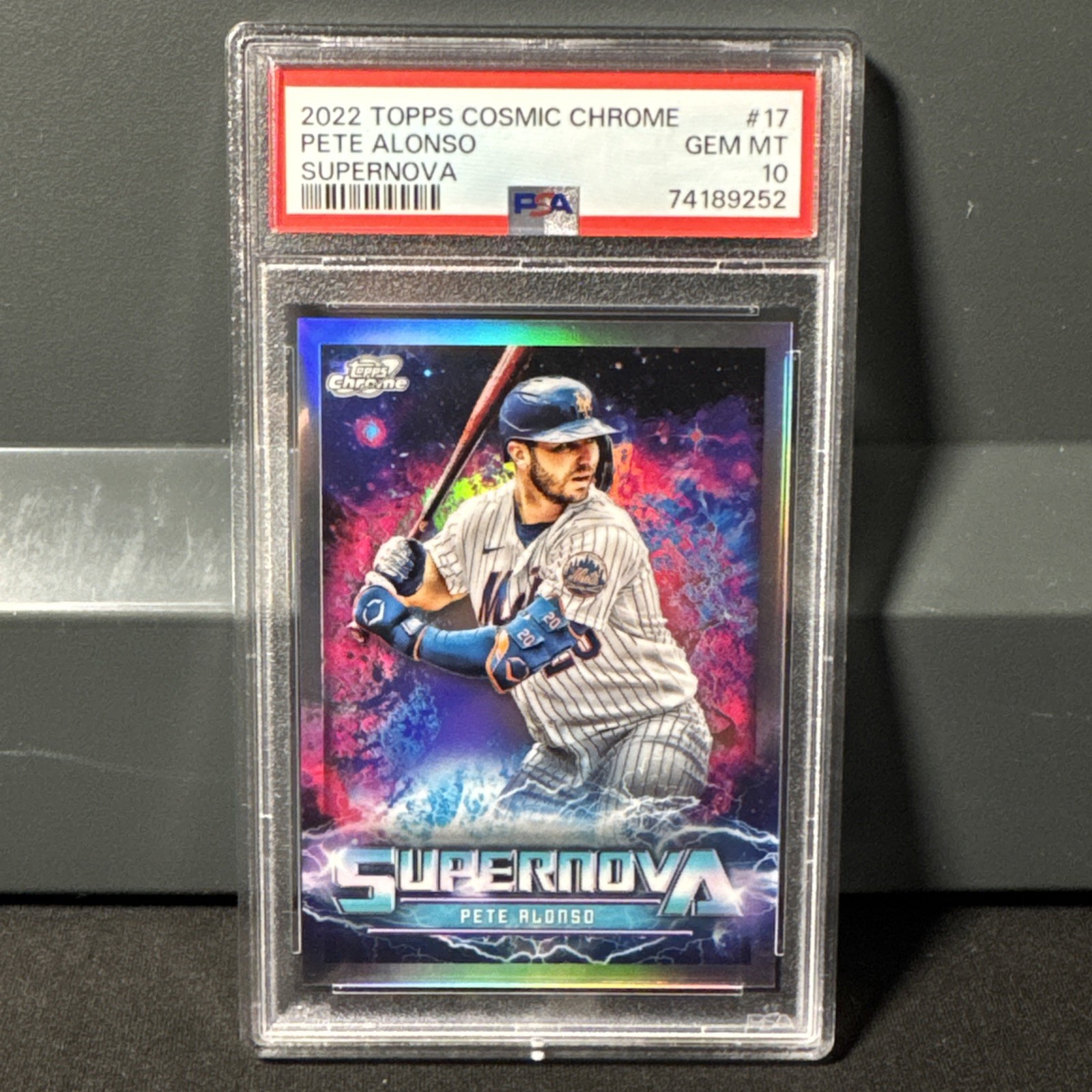 Topps 2022 Cosmic Chrome Supernova Pete Alonso #SN-17 Mets PSA GEM MINT 10 view 1