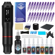 TUFFKING Tattoo Gun Machine Kit - Wireless 1600mAH Tattoo Gun Kit, Profession...