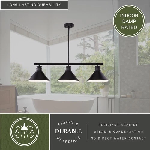 Vaxcel Lighting H0269 Akron 3 Light 36"W Linear Chandelier - Bronze - Picture 10 of 12