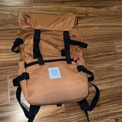 Used Topo Designs Rover Pack Classic  Backpack Bright burnt orange