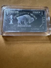 1 Oz German Silver Buffalo Bar  In Capsule