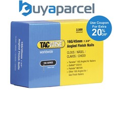 Tacwise 0770 16G 38mm Angled Finish Nails Galvanised 2500 Pack 16GA DCN660 IM65A 0.0049 per staple