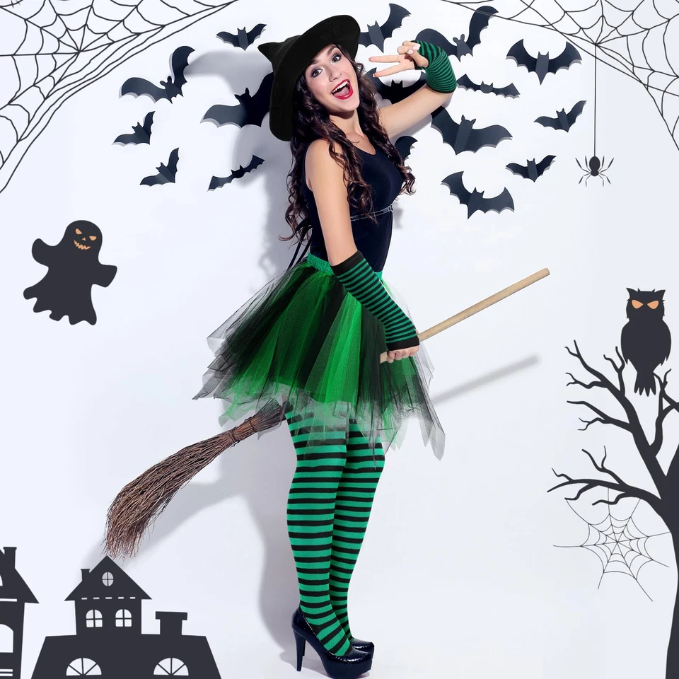 3 Conjuntos de Disfraces de Bruja de Halloween para Mujer Incluye Sombrero de Bruja Tutú Falda Tira... Foto 4 de 4