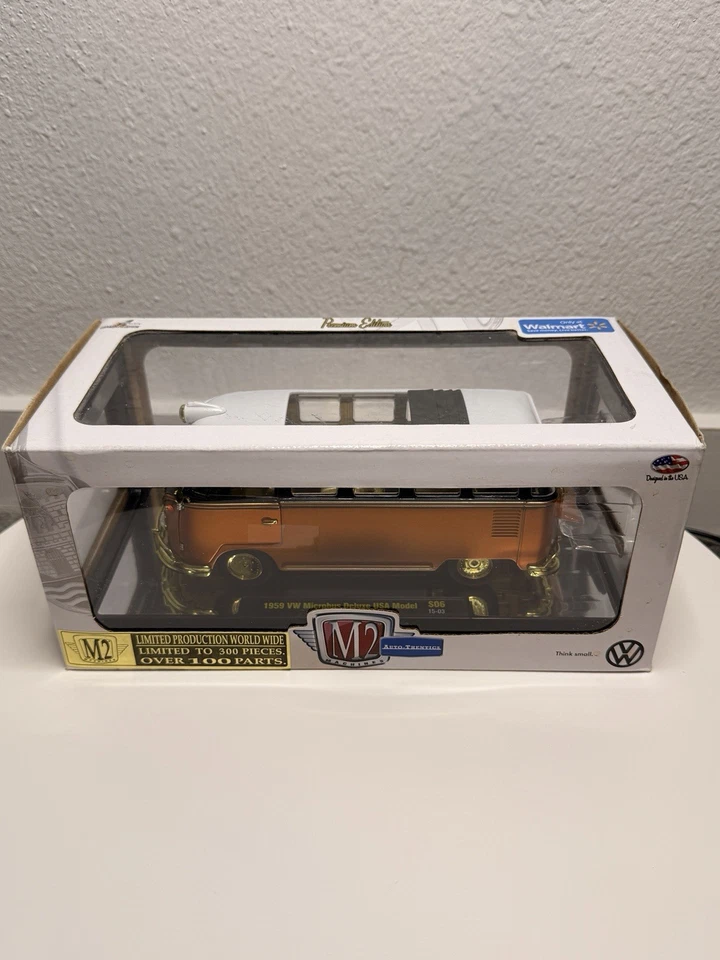 M2 Machines 1959 VW Microbus Deluxe USA Model Gold Chase 1 of 300 Walmart 1:24 - Image 3 of 4