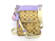 COACH Shoulder Bag Crossbody Canvas Leather Signature