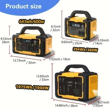 Portable Power Station 600W 1000W 1800W Solar Powered Generator for Home Backup