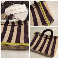 Veronica Beard Dans La Main Bag Women's Striped Palm Brown Tote Bag Nwt 325