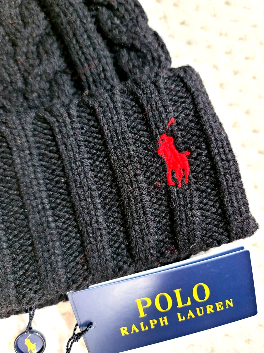 NWT Polo Ralph Lauren Pony Cuffed Wool Blend Chunky Cable