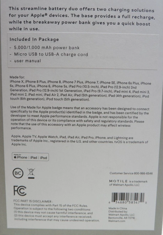 Banco de potência combinado Motile para dispositivos Apple, novo - Imagem 4 de 4