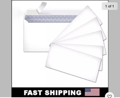 80 #10 Peel and Self-Seal White Letter Mailing Envelopes Security 4-1/8 x 9-1/2
