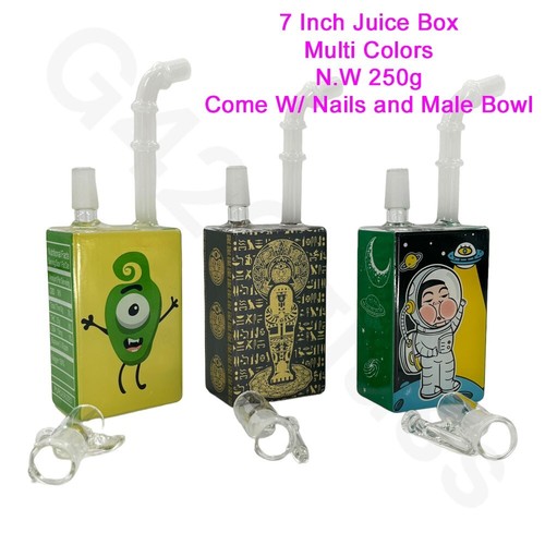🔥 Hot 7 Inch Juice Box Come With Nail and Male Bowl Accessories Hookah Bong