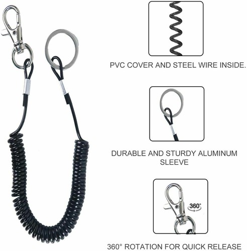 DE096 Magnetic Leather Fly Fishing Net Release Holder with Clip and Lanyard - Picture 4 of 9