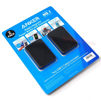 2 Pack Anker MagGo Magnetic Power Bank iPhone Wireless Battery