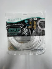 Metpure 25ft Ice Maker Fridge 1/4 Valve & Supply Line Fitting ICEMK2514 for 1/2"