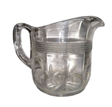 Vintage Kitchen 50s Clear Etched Glass Leaf L...